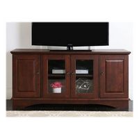 Walker Edison - 52&quot; DVD Media Storage TV Stand for Most Flat-Panel TV%27s up to 58&quot; - Brown