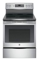 GE - 5.3 Cu. Ft. Self-Cleaning Freestanding Electric Convection Range - Stainless steel