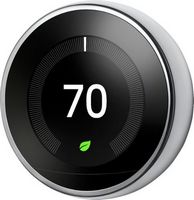 Google - Nest Learning Smart Wifi Thermostat - Stainless Steel