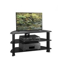 CorLiving - Glass TV Stand, for TVs up to 43&quot; - Satin Black