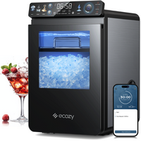 Ecozy - Smart Nugget Ice Maker Countertop, First Full-Color Smart Panel Ice Machine with APP Cont...