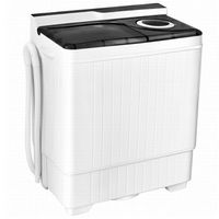 Costway - 26 lb. Portable Semi-Automatic Washing Machine with Built-in Drain Pump - Grey and White