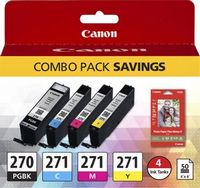 Canon - 270/CL-271 Combo Pack Standard Capacity Ink Cartridges - Black/Cyan/Magenta/Yellow