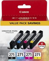 Canon - 271 Value Pack Standard Capacity Ink Cartridges - Black/Cyan/Yellow/Magenta