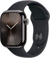 Apple Watch Series 10 (GPS+Cellular) 42mm Titanium Case with Black Sport Band - S/M - Slate (AT&amp;T)