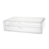 Martha Stewart - Brody Desktop Organization Box with 2 Half Moon Opening Pullout Drawers-Clear Pl...