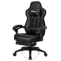 Costway Office Computer Desk Chair Gaming Chair Adjustable Swivel w/Footrest - Black