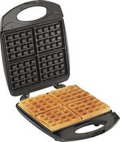 Hamilton Beach - 4-Waffle Belgian-Style Waffle Baker - Black/Stainless Steel