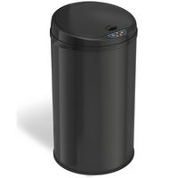 iTouchless - 8 Gallon Touchless Sensor Trash Can with AbsorbX Odor Control System, Black Stainles...