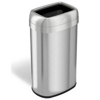 iTouchless - 16 Gallon Elliptical Open Top Trash Can & Recycle Bin with Dual AbsorbX Odor Filters...