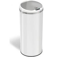 iTouchless - 13 Gallon Touchless Sensor Trash Can with AbsorbX Odor Control System, White Stainle...