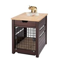 TRINITY - 18" Espresso Brown Pet Crate End Table w/ Drawer - Espresso Brown
