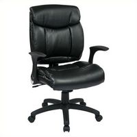 Office Star Products - Faux Leather Manager's Chair - Black