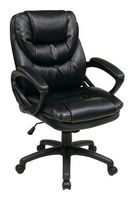 Office Star Products - Faux Leather Manager's Chair - Black