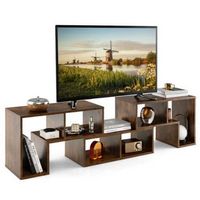 3 Pieces TV Console Stand Modern Entertainment Center Storage Bookcase