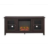 Walker Edison - Traditional Two Glass Door Fireplace TV Stand for Most TVs up to 65" - Espresso