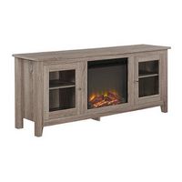 Walker Edison - Traditional Two Glass Door Fireplace TV Stand for Most TVs up to 65" - Driftwood