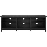 Walker Edison - Modern Open 6 Cubby Storage TV Stand for TVs up to 78&quot; - Black
