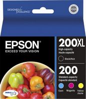 Epson - 200/200XL 4-Pack Ink Cartridges High Capacity and Standard Capacity - Cyan/Magenta/Yellow...
