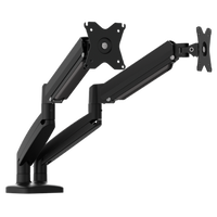j5create - Ergonomic Dual Monitor Desk Mount for Most 17” -32” Monitors - Black