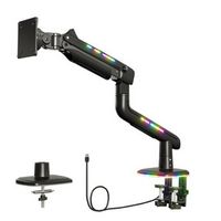 HUANUO - Single Monitor Desk Mount with Mechanical Spring Arm, Integrated LED Light, & Supports u...