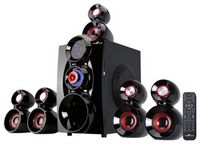 beFree Sound - 5.1-Channel Bluetooth Speaker System - Black/Red