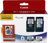Canon - PG-240XL/CL-241XL 2-Pack High-Yield Ink Cartridges + Photo Paper - Black/multicolor