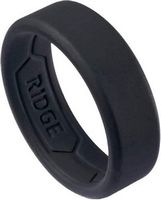 The Ridge Wallet - 8MM SILICONE RING SET - Royal Black - Size 8 - Black