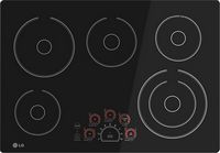 LG - 30&quot; Built-In Electric Cooktop with Hot Surface Indicator and Warming Zone - Black