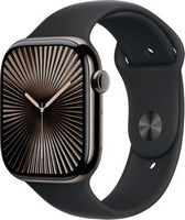 Apple Watch Series 10 (GPS+Cellular) 46mm Titanium Case with Black Sport Band - S/M - Slate (AT&amp;T...