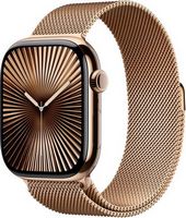 Apple Watch Series 10 (GPS+Cellular) 46mm Titanium Case with Gold Milanese Loop - M/L - Gold - (2...