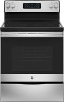 GE - 5.3 Cu. Ft. Freestanding Electric Range with Self-cleaning - Stainless steel