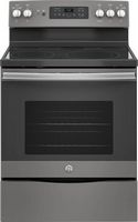 GE - 5.3 Cu. Ft. Freestanding Electric Convection Range with Self-Cleaning and No-Preheat Air Fry...