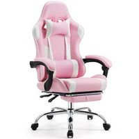 Bestier - Gaming Chair - PU Leather Fixed up Armrest Comfy Lumbar Support Ergonomic Arm Chair in ...