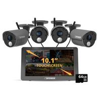 Defender - PHOENIXHD Non-WiFi Plug-in Power Security System with 10.1” HD Monitor &amp; 4 Cameras wit...