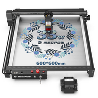 Mecpow - X5 Laser Engraving Machine with Air Assist &amp; 23.6x23.6&quot; Area, 22W Laser Cutter, 28000mm/...