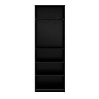 CorLiving - Teo Collection 5-Tier Floor-Standing Bookcase - Black Ravenwood