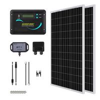 Renogy - 200 Watt 12 Volt Monocrystalline Solar Kit w/ 2 Pcs 100W Solar Panel and 30A PWM Charge ...