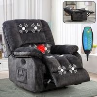 Bestier - Massage Recliner Chair with Heat and Vibration Manual Overstuffed Recliners Soft - Dark...