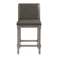OSP Home Furnishings - Abbott 26" Spindle Stool - Pewter / Brushed Grey