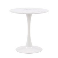 CorLiving - Ivo Marble Top Pedestal Bistro Table - White