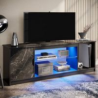 Bestier 65" TVs Gaming Entertainment Center with Adjustable Shelves for PS5 - Black