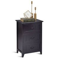 3 Drawers Nightstand End Table Storage Wood Side Bedside