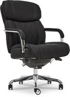 La-Z-Boy - Comfort and Beauty Sutherland Diamond-Quilted Bonded Leather Office Chair - Midnight B...
