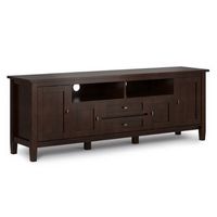 Simpli Home - Warm Shaker SOLID WOOD 72 inch TV Media Stand in Russet Brown For TVs up to 80 inch...