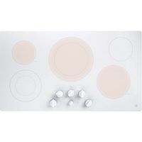 GE - 36&quot; Electric Cooktop - White on white