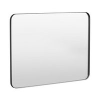 LOVMOR - 48 in. W x 36 in. H Tempered Glass Rounded Rectangle Framed Wall-Mounted Bathroom Vanity...