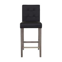 CorLiving - Leila Fabric Bar Height Barstool - Graphite Black