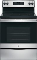 GE - 5.3 Cu. Ft. Freestanding Electric Range with Manual Cleaning - Stainless Steel