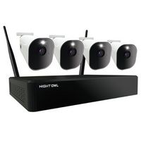 Night Owl - 10 Channel 4 Camera Wire Free 1080p 1TB NVR Security System - White